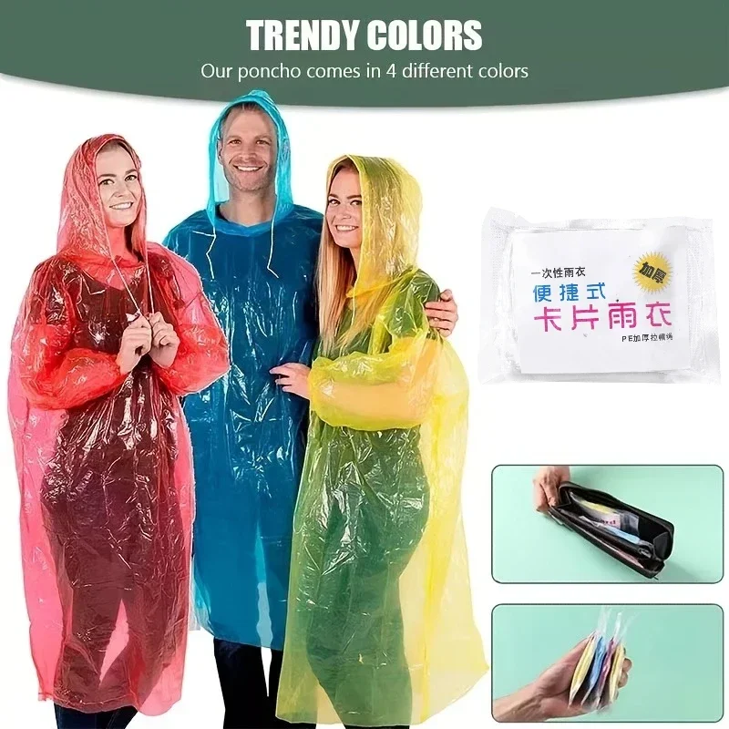 1PC Disposable Card Raincoat Portable Compression Outdoor Raincoat Adult Mountaineering Good for Camping Hiking Biking