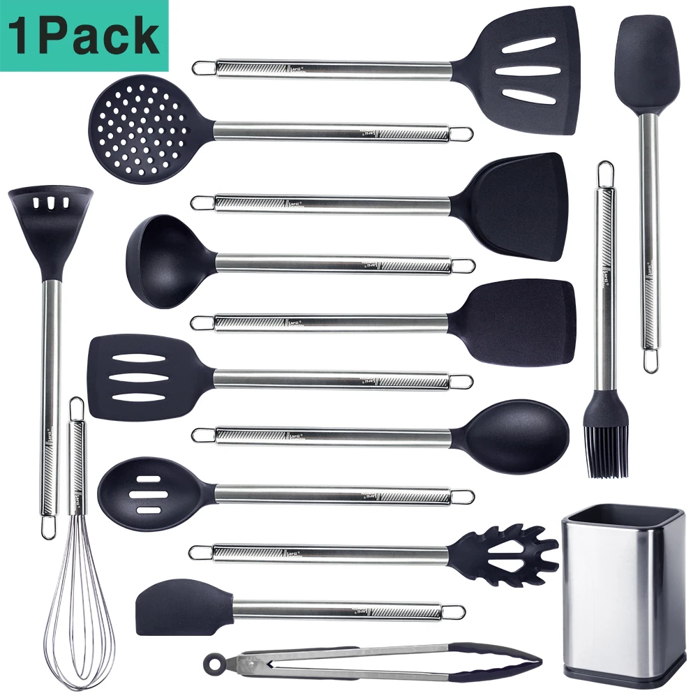 Silicone Kitchen Cooking Utensil Soup Spoon Pasta Colander Shovel whisk Spatula Turner Free combination Kitchenware 1 Pack kitchen utensils