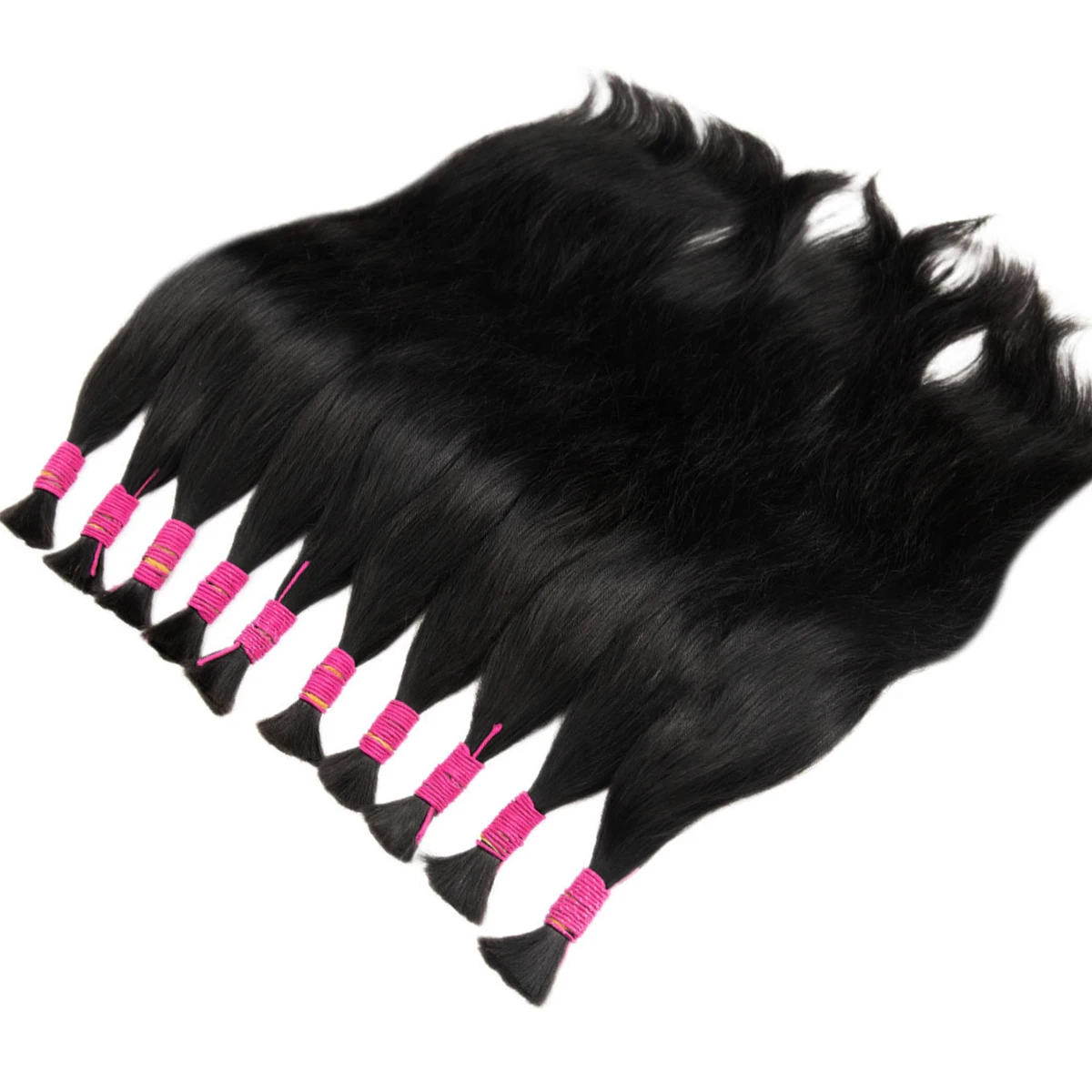 Bulk Human Hair for Braiding Straight Bundles No Weft Braid Extentions Women