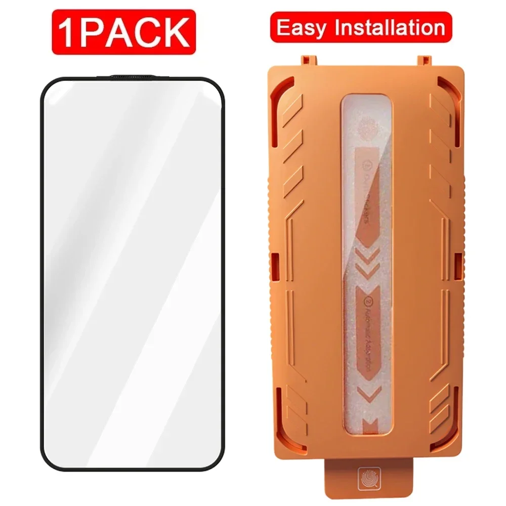 17Pro Tempered Glass with Auto Alignment Frame for IPhone 17 Pro Max Air Full Edge Coverage Case Friendly Screen Protectors