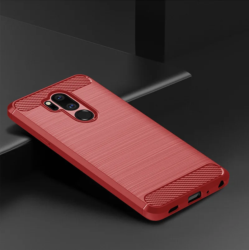 Durable Shockproof Silicone Carbon Fiber Phone Case with Brushed Texture