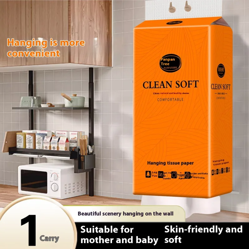 Household affordable package pumping paper, wall hanging paper towels, stockpiling toilet paper, bottom pumping hanging e