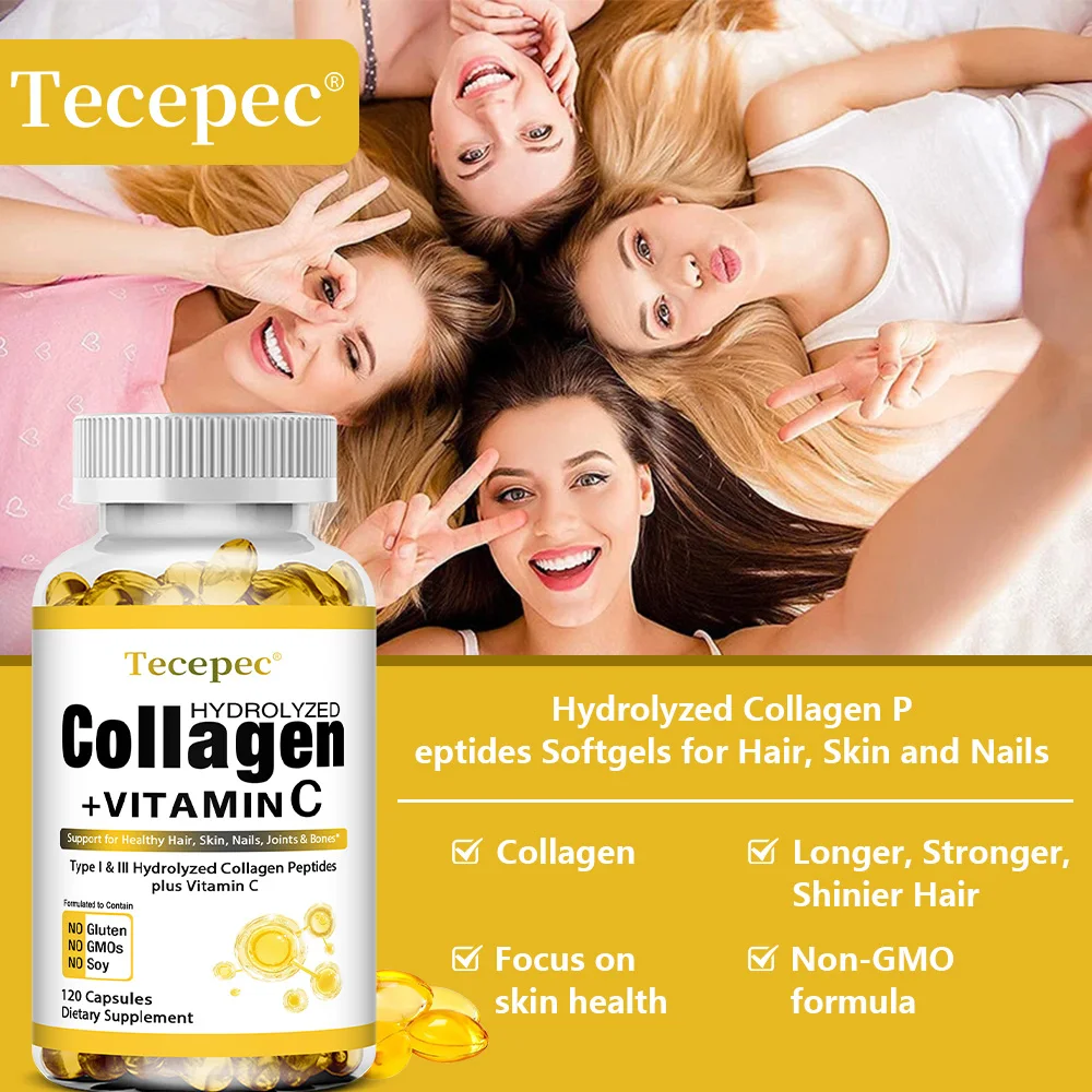 Super Collagen with Vitamin C and Biotin, Skin, Hair and Nails Supplement, Antioxidants, Anti-Aging,Collagen Booster