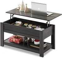 Coffee Table, 39" Lift Top Coffee Table with Hidden Compartment and Storage Shelf for Living Room, Espresso 1