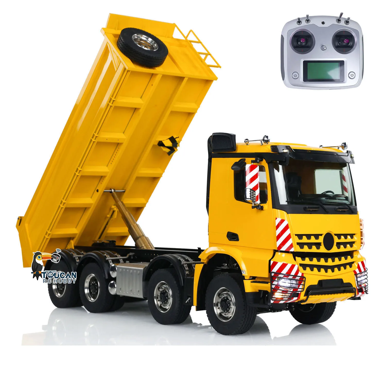 In Stock 8x8 Hydraulic RC Dump Truck 1/14 Metal Remote Control Tipper Dumper With Sould Light System 3-speed Transmission Model 2