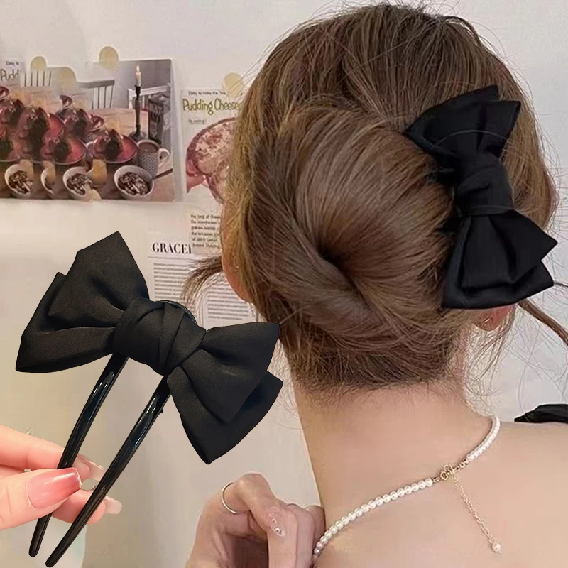 1 قطعة القوس المرأة الموضة U على شكل عصا الشعر مشبك شعر شوكة مشط أنيق أسود بوتيك دبوس الشعر تصفيفة الشعر الفتيات إكسسوارات الشعر