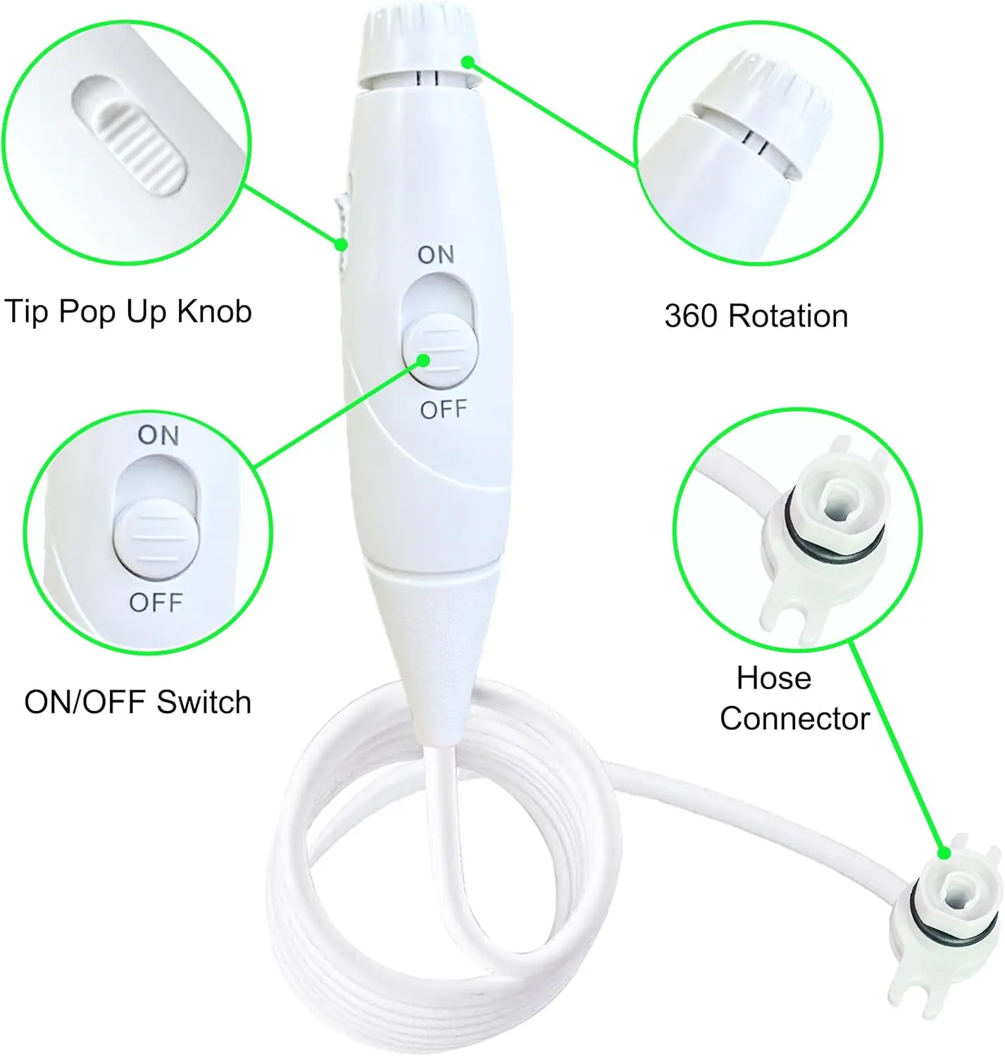 Oral Irrigator Hose Handle Replacement Hose & Handle Parts for Waterpik Aquarius Water Flosser (WP-660 & WP-670 Series) Oral Hygiene Accessories WP-100