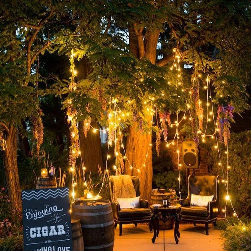 LED Wedding Decor String Light, Fairy Chain, Tree Decor, Droop Lamp, Rua, Casa, Jardim, Telhado, Festa, Ao ar livre, 30 m, 50 m, 100m