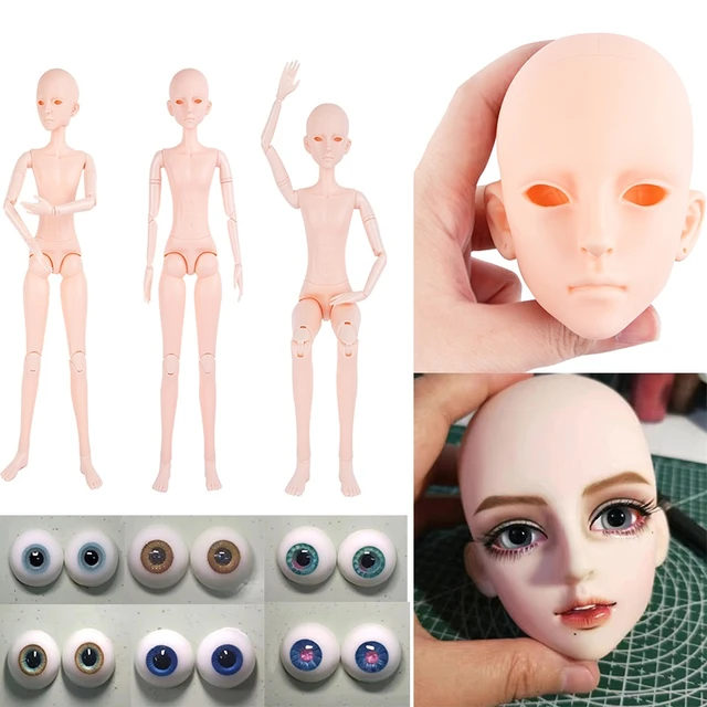 Em promoção! 60cm De Boneca Cabeça A Pele Branca 1/3 Bjd Boneca Acessórios  De Cabeça Meninas Da Casa Do Jogo De Maquiagem A Prática De Brinquedos