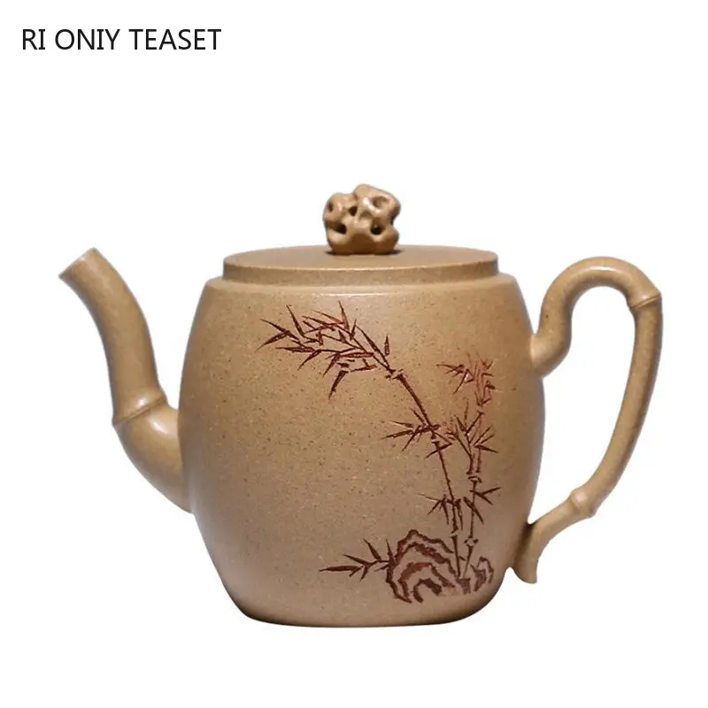 130ml Yixing Purple Clay Teapots Famous Handmade Bamboo Leaf Tea Pot