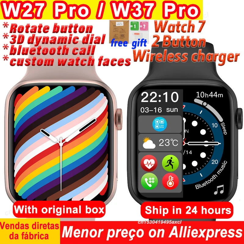 Original Iwo 13 Pro W37 W27 Smart Watch Men 2022 Bluetooth Call Custom Dial serie 7 Women PK DT100 Smartwatch | Электроника