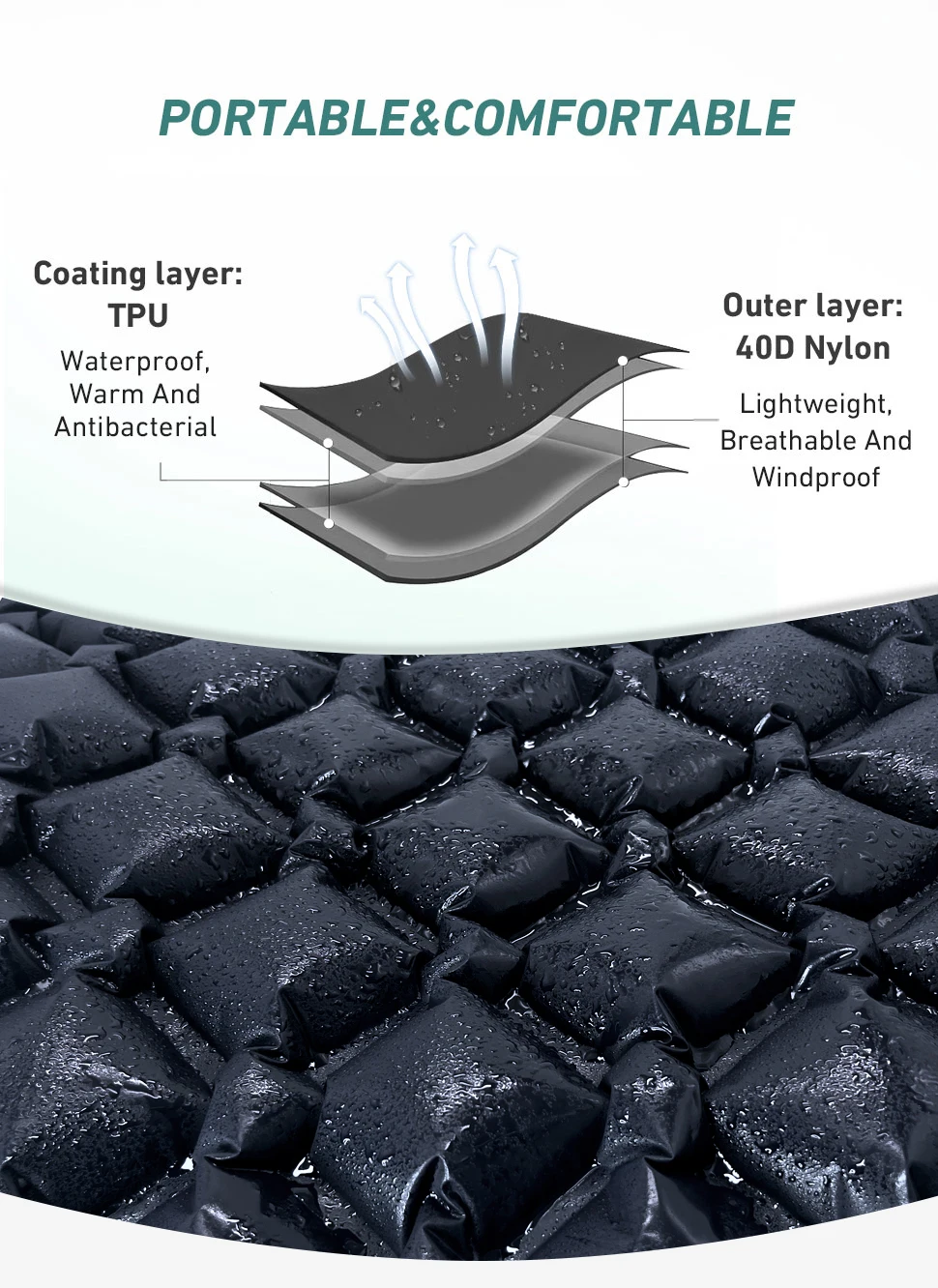 Built-in pump camping mattress