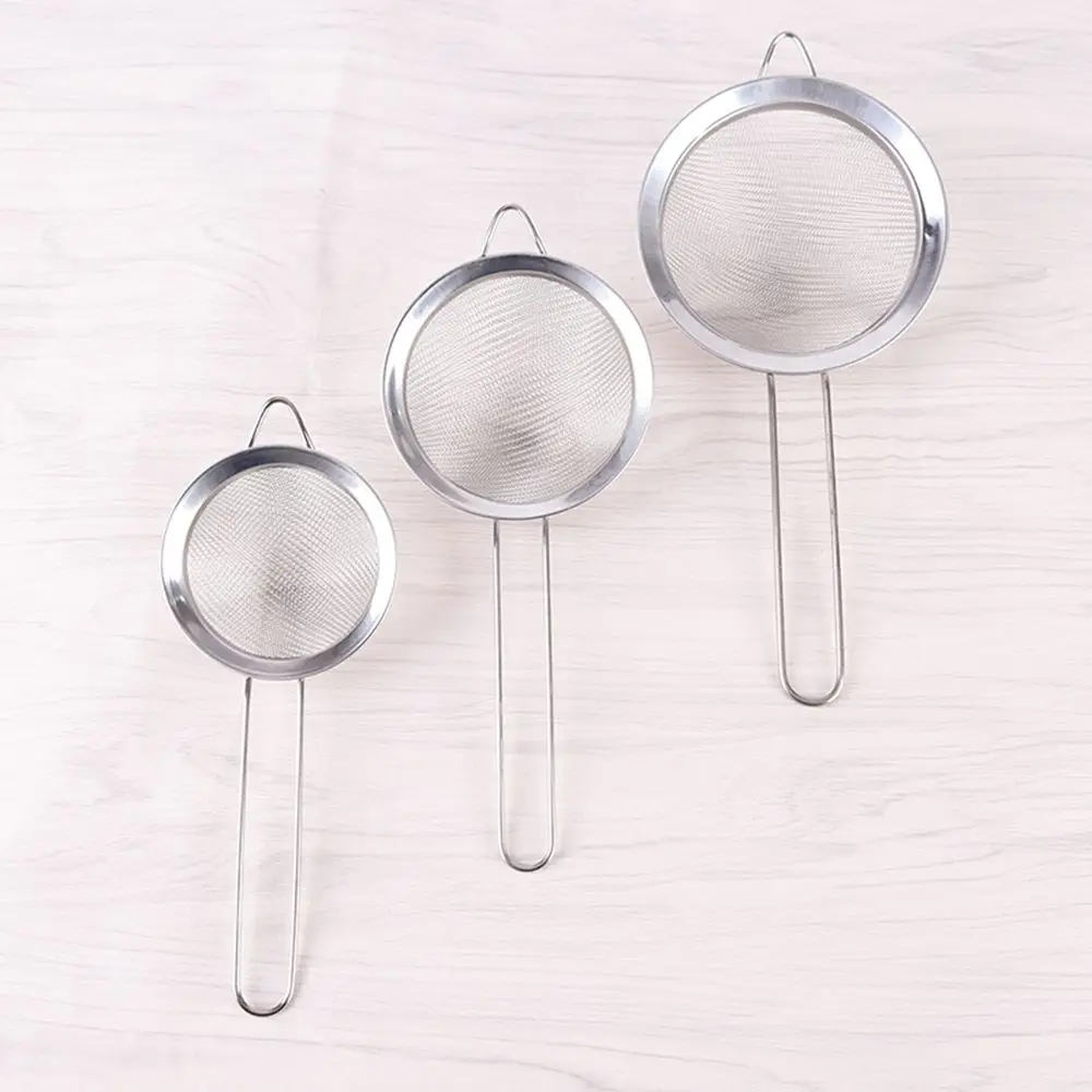 Kitchen Stainless Steel Flour Tea Strainer Mesh Colander Sieve Filter Sifter DIY Tools Diameter 7 8 10 12 14 16 18 20 22cm tea infuser tea strainer tea filter powder sifter flour strainer