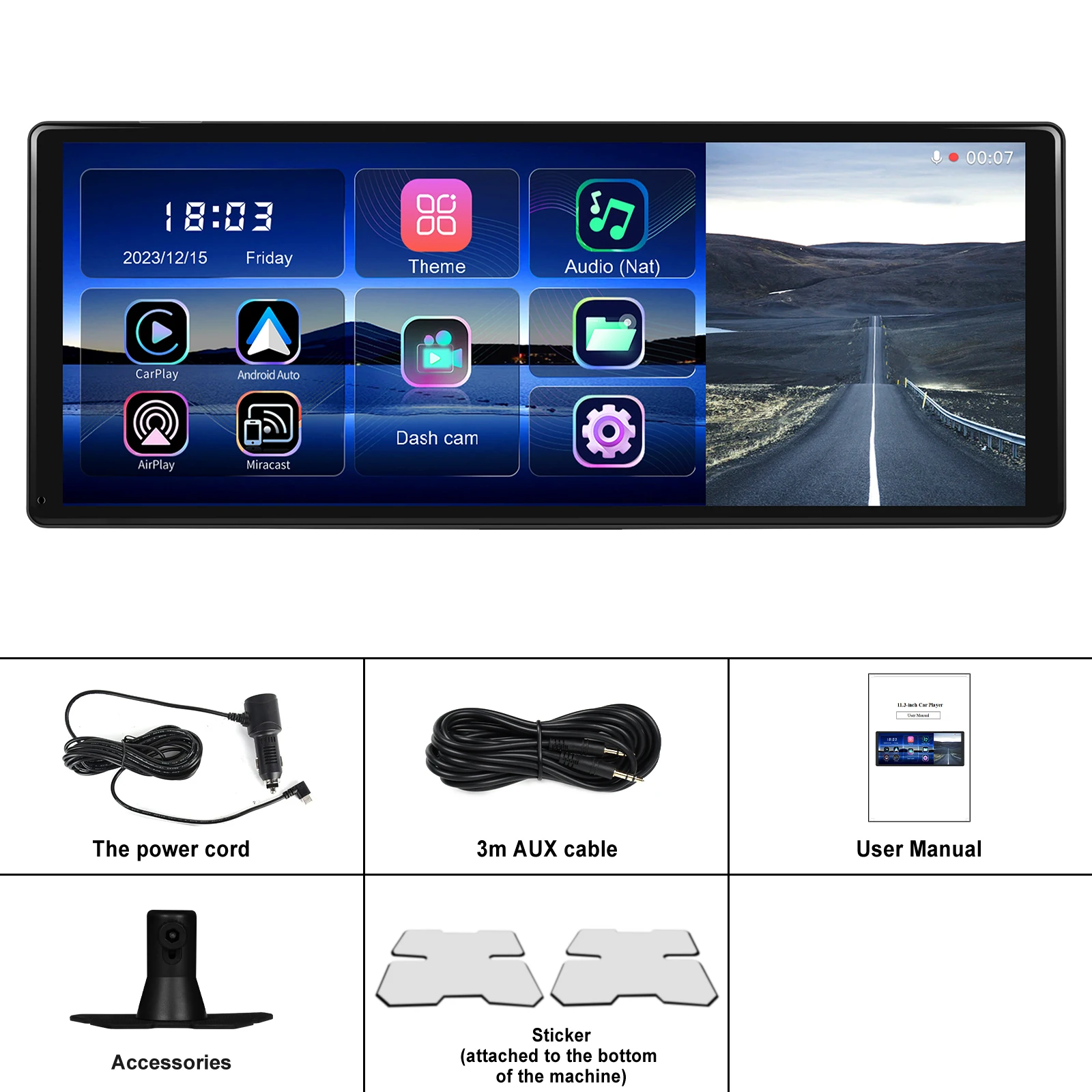 Podofo  ī޶ ADAS ڵ  ī÷, ȵ̵ ڵ IPS , ÷, ȵ̵ ĳƮ  , 11.3 ġ 2.5D DVR, 4K