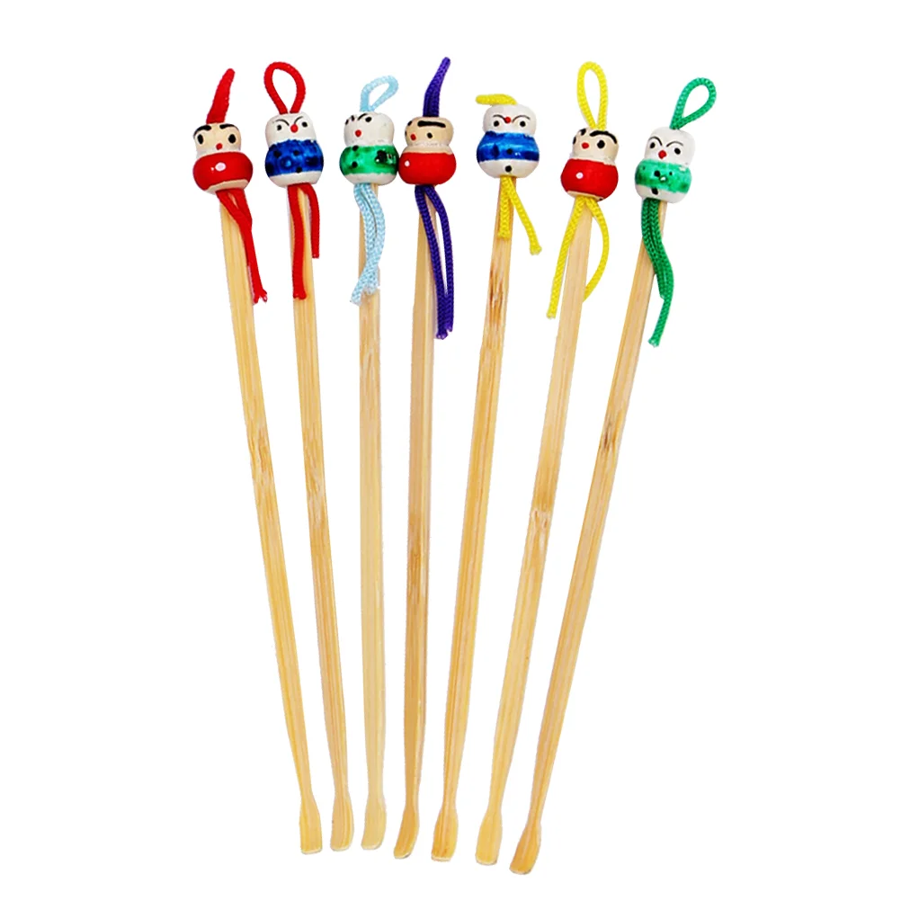 

12 Pcs Wooden Ear Pick Cartoon Wax Remover Accessory Natural Adorable Picker Cleaner Supply Bamboo