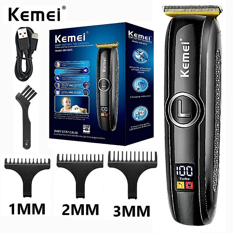 

Kemei Professional Hair Trimmer For Men Electric Face Beard Body Hair Clipper Rechargeable Mustache Hair Cutting Machine