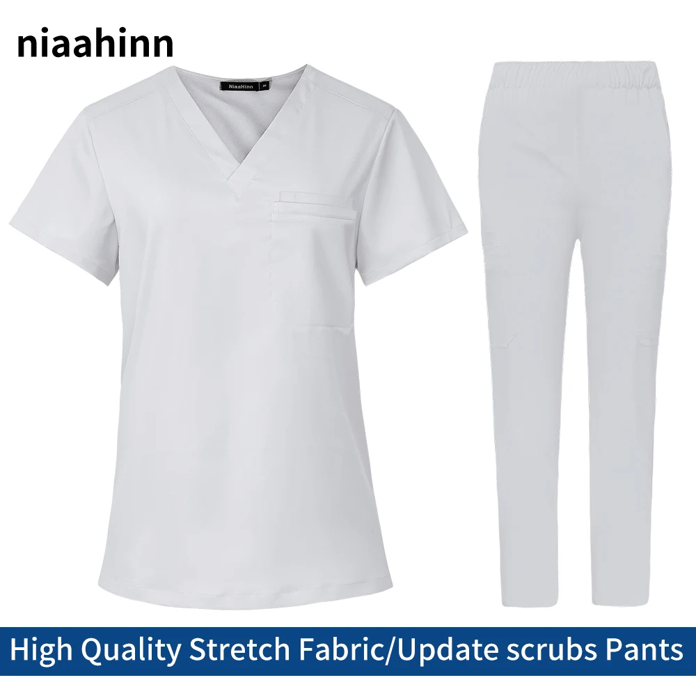 

Scrubs Set for Women Soft Stretch Uniforms Unisex Hospital Workwear Dental Clinic Nurse Uniforms Nurses Accessories for Hospital