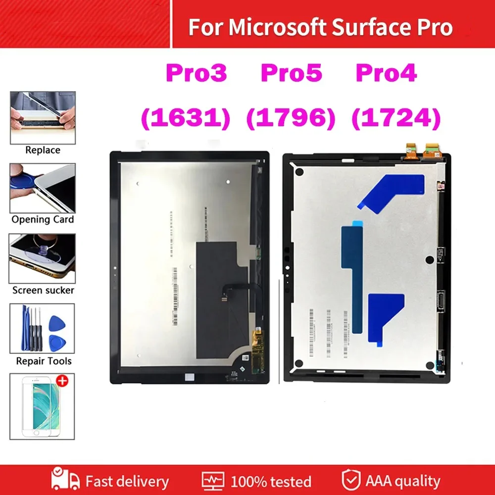 

AAAAA++++ For Microsoft Surface Pro 3 1631 Pro 4 1724 Pro 5 1796 LCD Display Touch Screen Digitizer Assembly Surface Pro 5 LCD