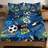 Fashion Cartoon Football Print Fitted Sheet Set Soft Comfortable Breathable Bedding Mattress Protector Set For Bedroom 1