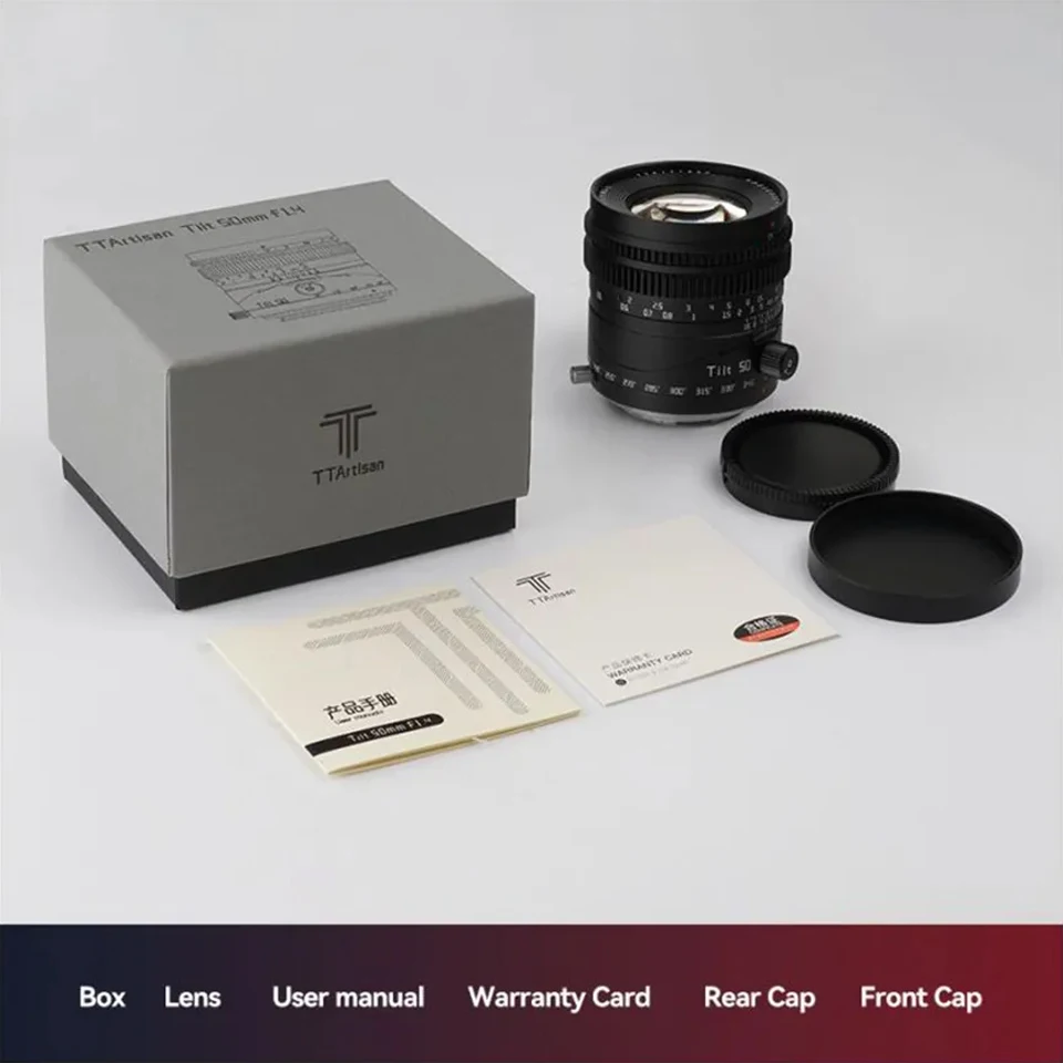 TTArtisan Tilt 50mm F1.4 MF 풀프레임 카메라 렌즈 (스튜디오 사진 촬영용, E, 니콘 Z, 후지필름 XF, M43 L-마운트 호환)