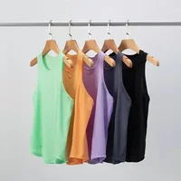 Lemon Gym Women Sport Tank Top T-shirt Short Yoga Shirt Vest Loose-fitting Blouse Sweat-absorbing Quick-drying Round Neck 2
