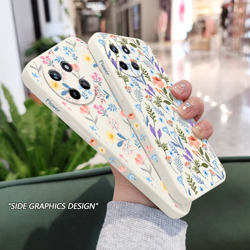 Brilliant Floral Liquid Silicone Phone Case Cover