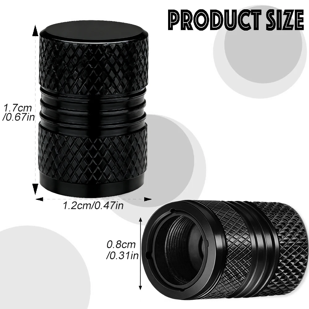 Durable Metal Tire Valve Stem Caps - Set of 4, Corrosion-Resistant & Leak-Proof Design