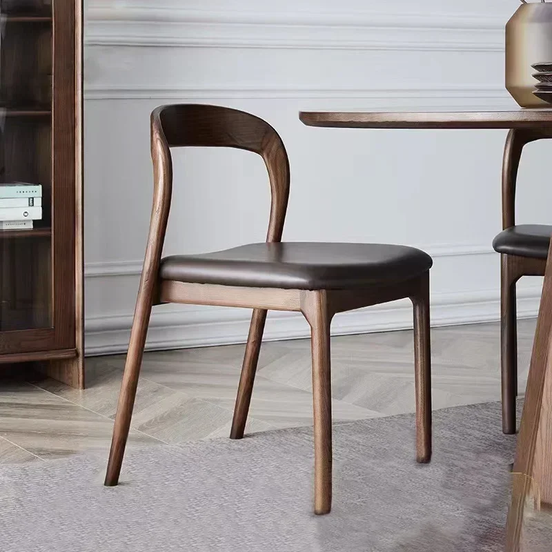 Nordic Solid Wood Dining Chairs Home Office Chair Simple Back Seat Vintage Luxury Kitchen Chairs Elegant Dining Seat
