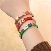 Luxury Women Girl Fashion Enamel Bangle Solid Color Bracelet Jewelry Gift Boho Jewelry Hand Accessory 6