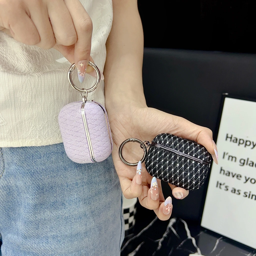 Luxury Electroplated Sparkling Glitter Earphone Cover Case with Hook