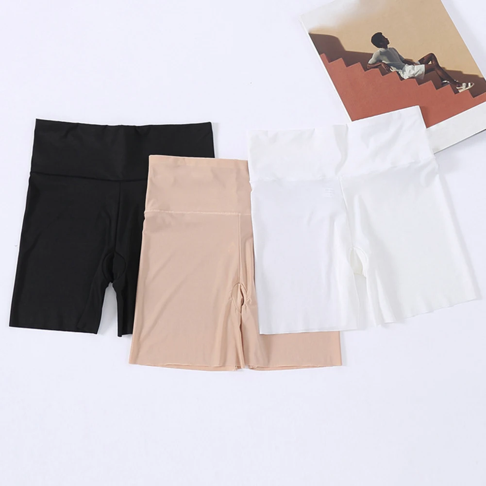 

1Pcs New Safety Pants High Waist Women's Shorts Under The Skirt Ice Silk Seamless Panties Breathable Boxer Briefs Cycling Shorts