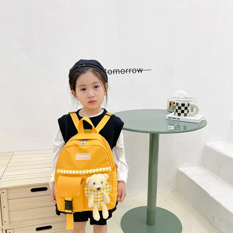 New Children's Backpack Cute Fashion Bear Lightweight Backpack for Kindergarten Boys and Girls Cartoon Leisure School Bags