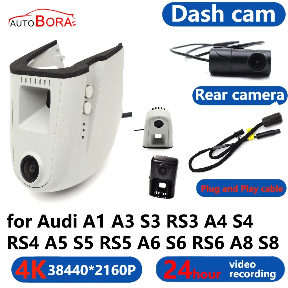 Autobora 4K Wifi 3840*2160 Car Dvr Dash Cam Camera 24H Video Monitor Per Audi A1 A3 S3 Rs3 A4 S4 Rs4 A5 S5 Rs5 A6 S6 Rs6 A8 S8