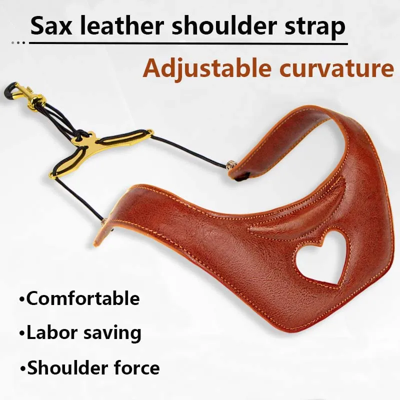 Enhanced Comfort Leather Padded Saxophone Neck Strap with Adjustable Shoulder Support