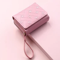 Billeteras Kawaii para mujer, cartera bonita de diseñador de lujo, monedero rosa, cartera pequeña de cuero para mujer - Imagen 2