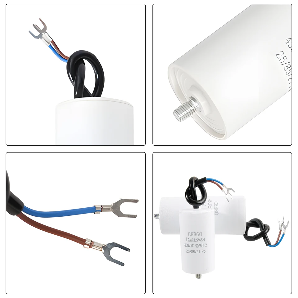 Condensatore CBB60 40uF 450V AC - 4 Pin, Per Compressori, Pompe, Motori
