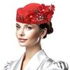 Teaparty Hat Cocktail Party Hat for Female Fabric Flower Fascinator Hat Pillbox Hat Role Play Bowler Party Supply 1