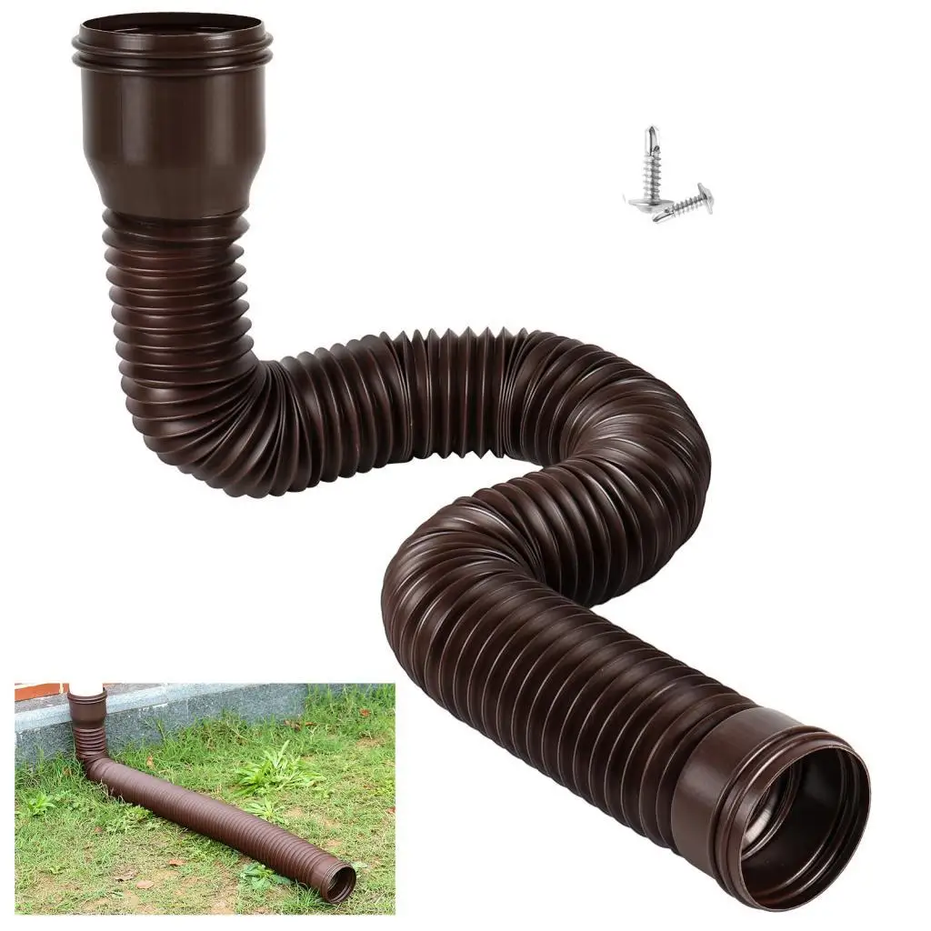 Rain Gutter Downspout Extensions with Screws Universal 18.5-59inch Flexible