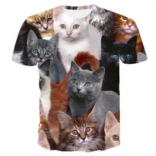 

New Summer Animal Pattern Cute Couple Cat 3d Printing T-shirt Men And Women Casual Funny Short-sleeved O-neck Street Sports