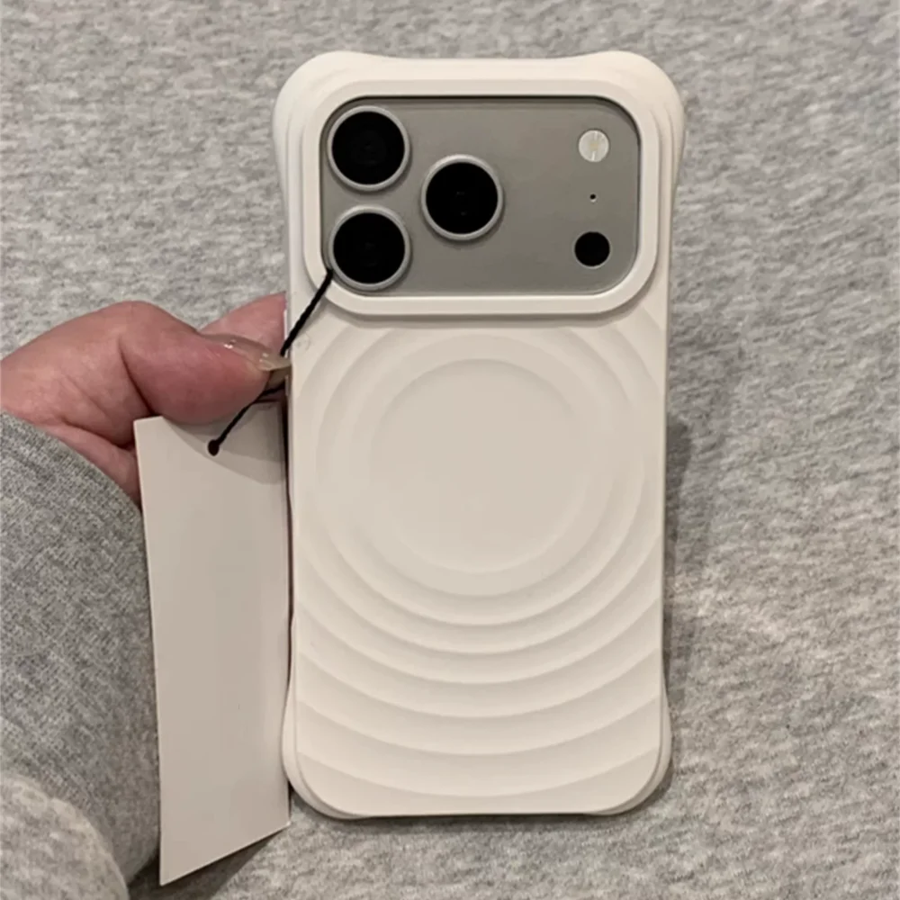 Matte Soft Bumper Water Ripple Phone Case - Shockproof TPU Candy Corrugated Cover