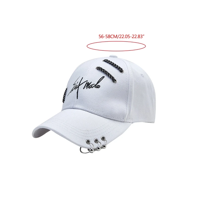 Niche Adjustable Letter Duck Tongue Hat Sport Cap Baseball Cap with Ring Peaked Cap Summer Must-have Item for Daily Wear