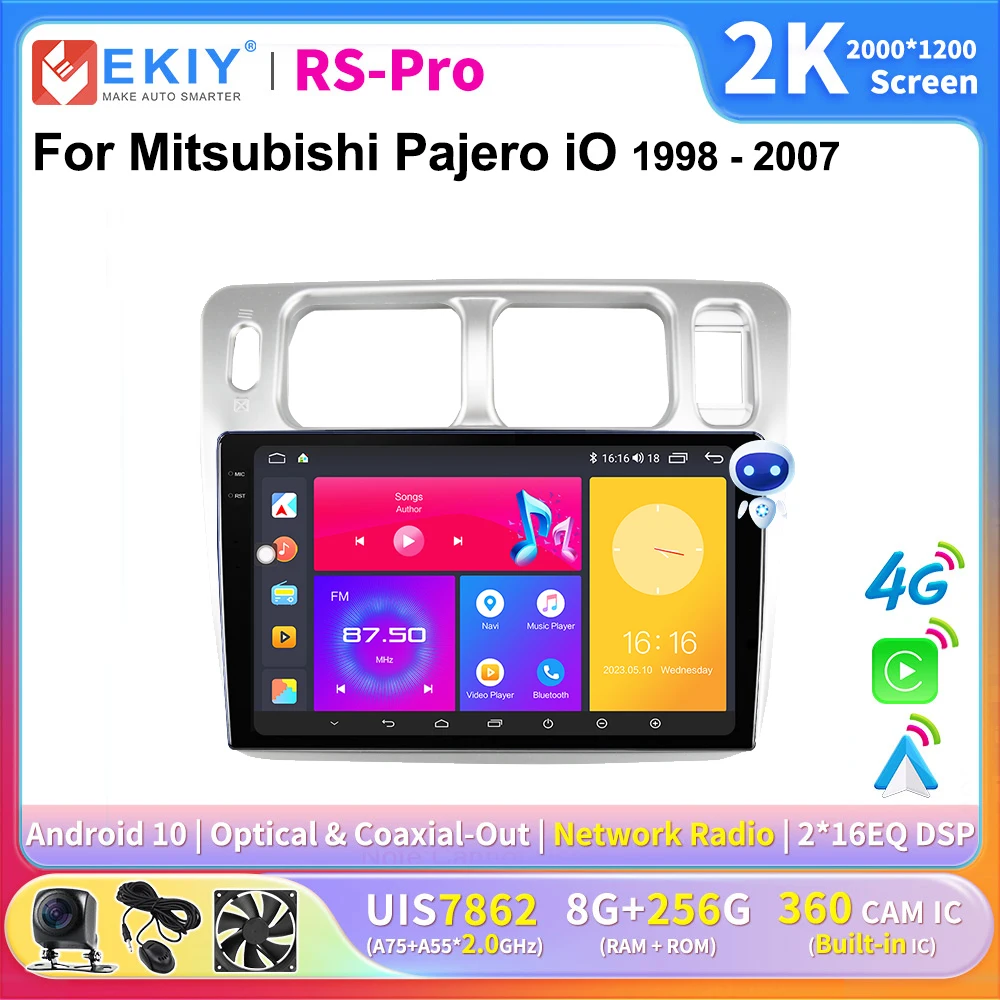 

EKIY 2K Screen Android Stereo For Mitsubishi Pajero iO 1998-2007 Navi Carplay Autoradio Multimedia Head Unit GPS Player 4G DSP