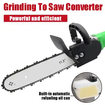 12"/16" Angle Grinder Converted Electric Chainsaw Kits 1-3 Chains Electric Saw Bracket Chain Set Conversion Head Kits Power Tool