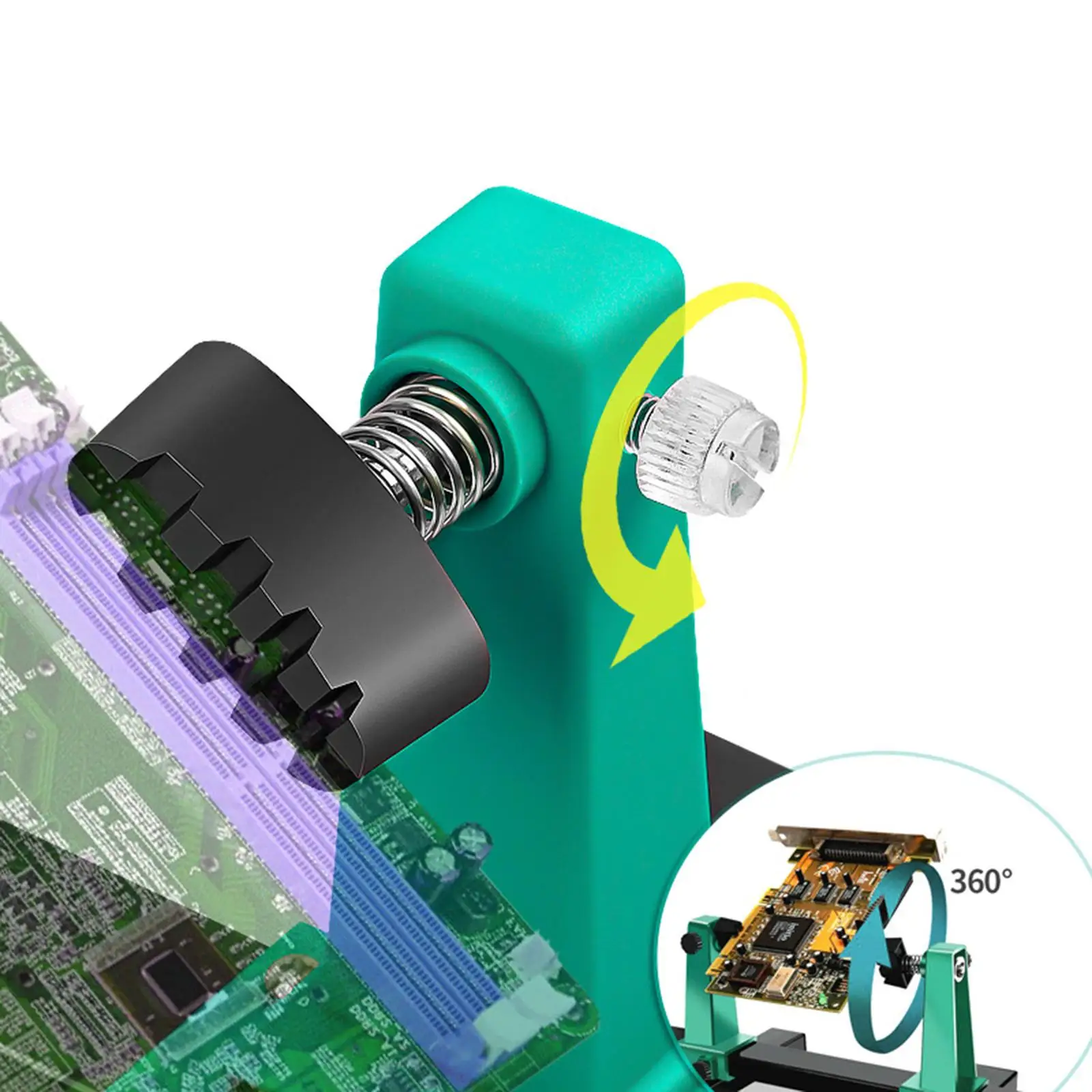 PCB Circuit Board Holder Stable Adjustable Welding Bracket 360 de Auxiliary Clamp Repair Tool Clamping Kit Heavy Duty Base Plate 2