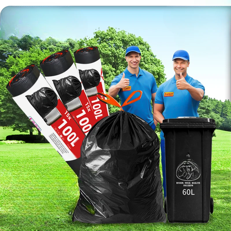 Extra Large Kitchen Waste Drawstring Garbage Bag Property Hotel Kitchen Sanitation Commercial Thickened for trash bags,disposable trash bags,garbage bags