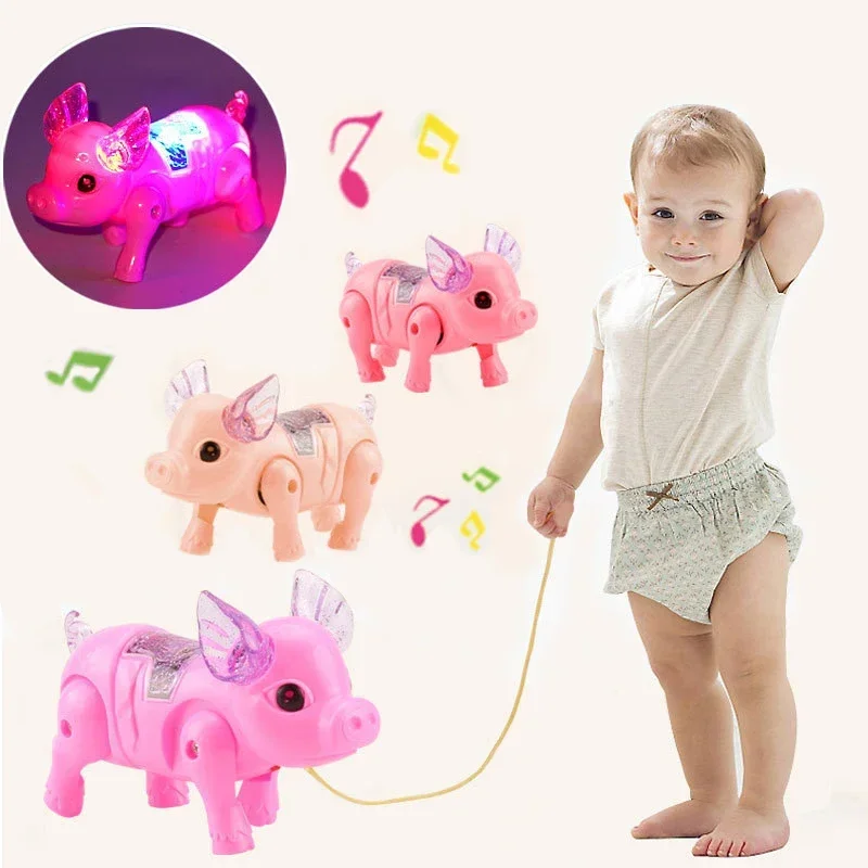 Cute Electric Walking Pig Toy with Light Musical Kids  Pink Color Funny Electronics Toy Children Birthday Gift Toys 2