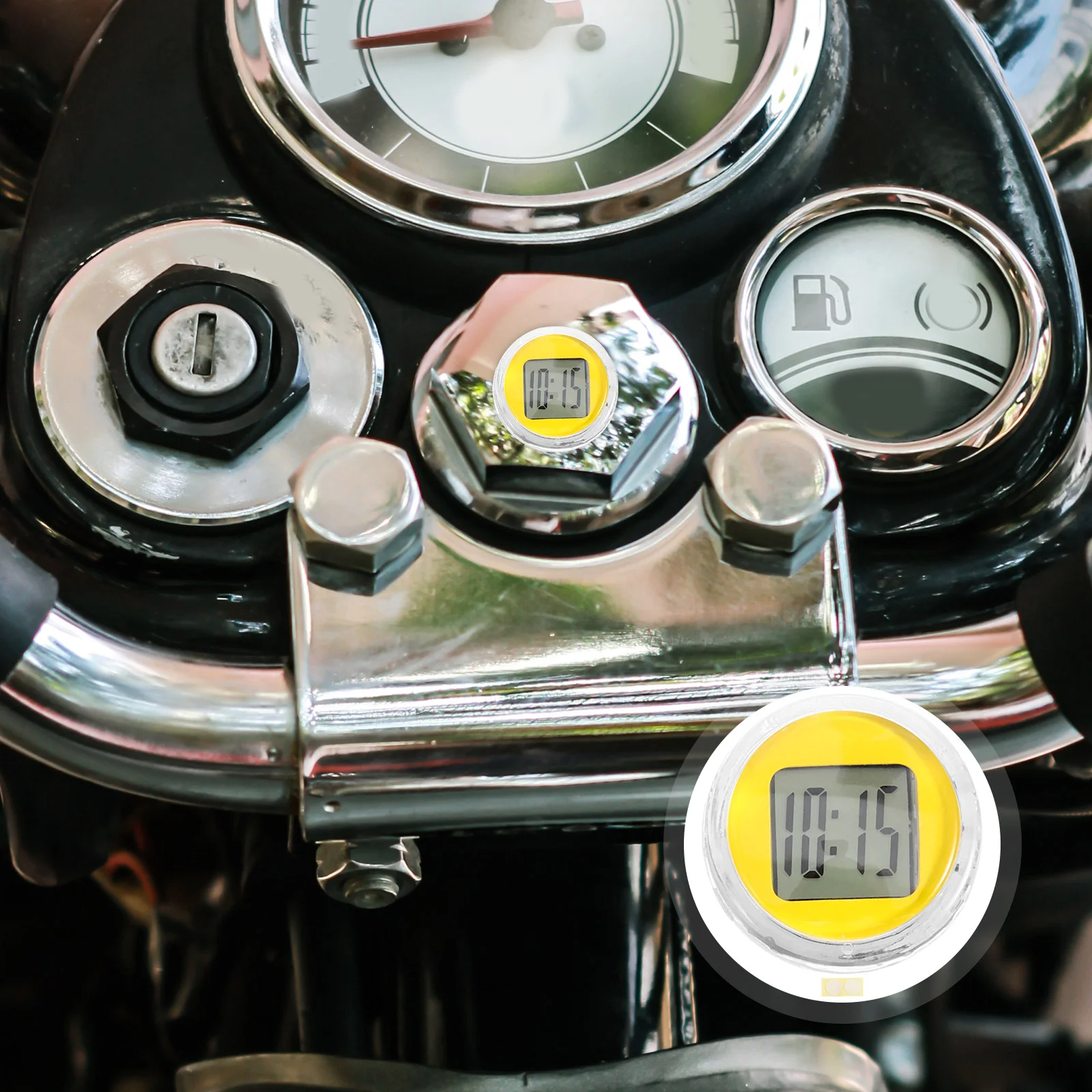 

Motorcycle Clock Stick on Digital Mini for Classroom Accessories Small Clocks Car Dash