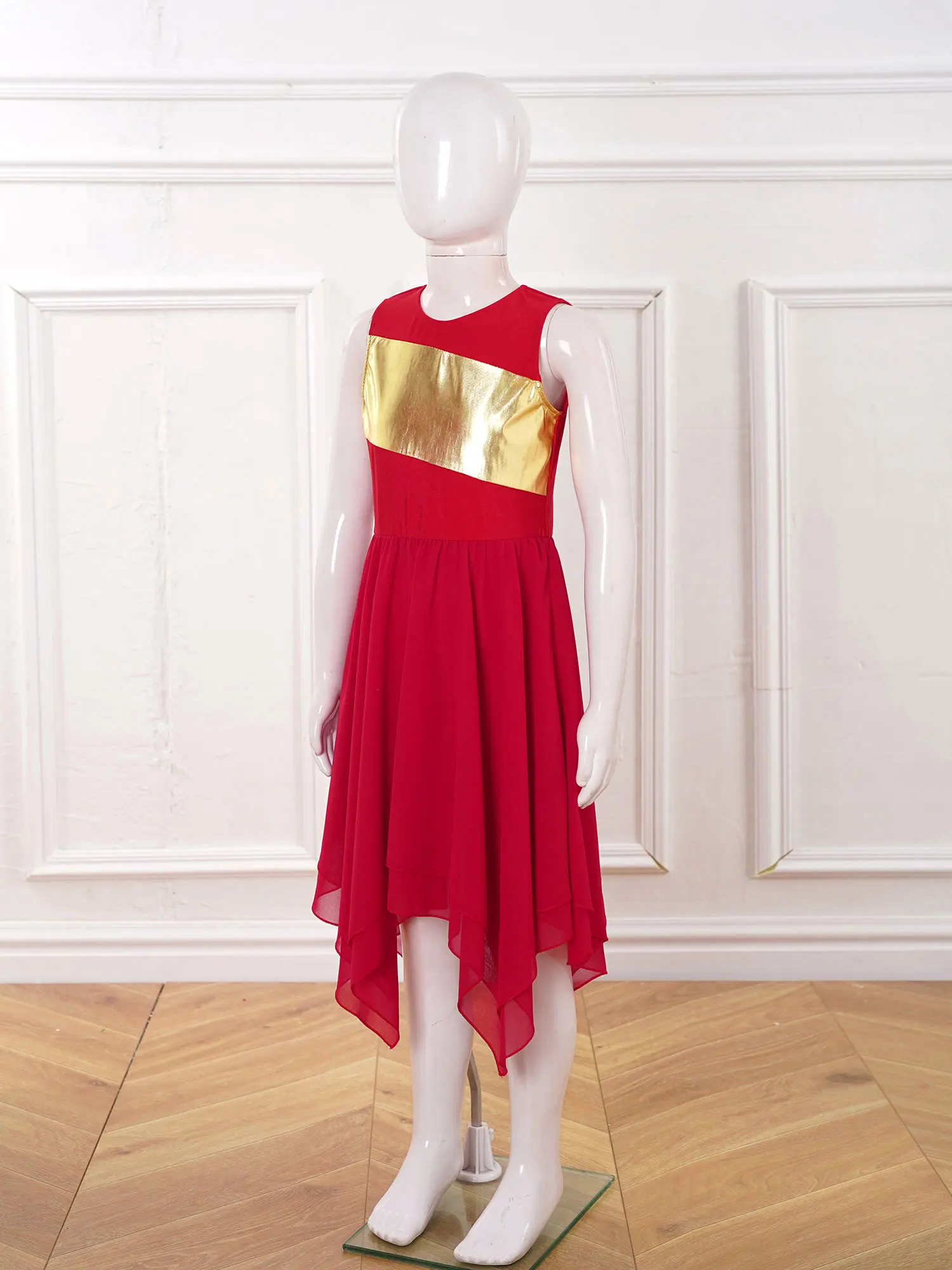 Girls Lyrical Dance Dress Kid Celebration of Spirit Church Dress Children Dancewear Stage Performance Wordhip Liturgical Costume - 3
