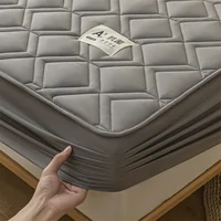 Bedding Quilted Mattress Pad Soy Fiber Fitted Sheet with Elastic Band Thicken Mattress Topper Washable Bed Mat Protector Cover 4