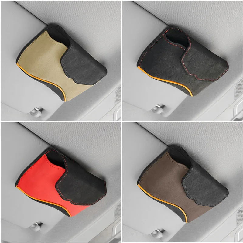 Premium Suede Car Visor Sunglasses Organizer Box